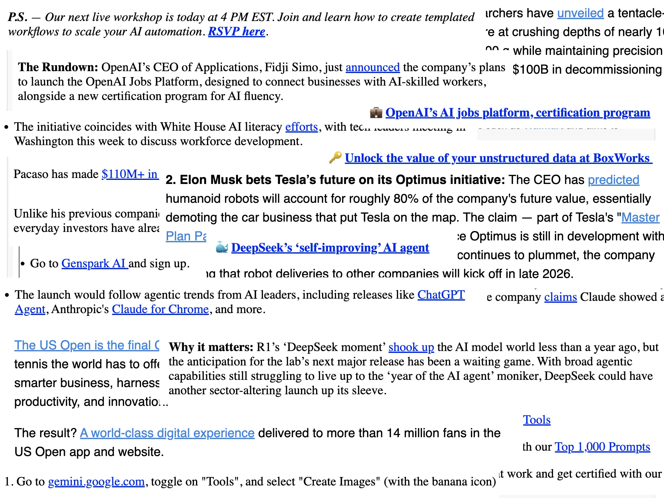 Each newsletter has so many links